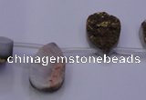 CAG7973 Top drilled 13*18mm flat teardrop plated white druzy agate beads