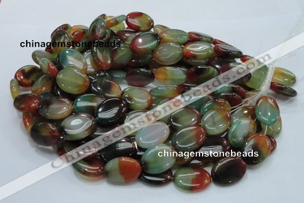 CAG798 15.5 inches 18*25mm oval rainbow agate gemstone beads