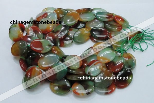 CAG799 15.5 inches 22*30mm oval rainbow agate gemstone beads