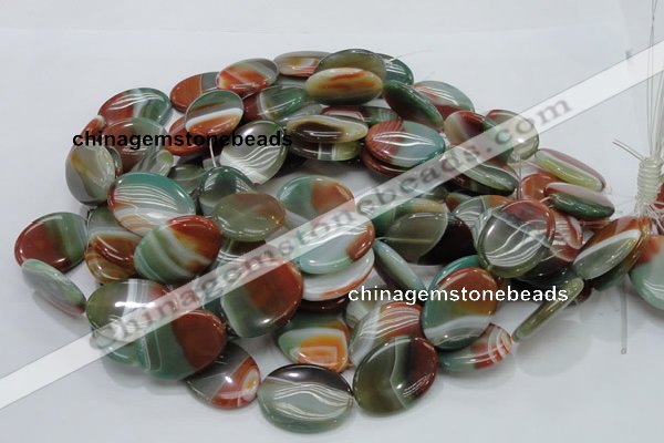 CAG800 15.5 inches 20*30mm oval rainbow agate gemstone beads