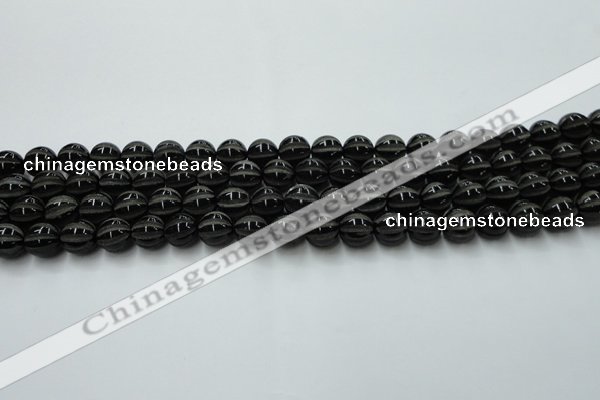 CAG8000 15.5 inches 8mm carved round black agate beads