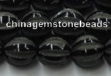 CAG8003 15.5 inches 14mm carved round black agate beads