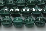 CAG8006 15.5 inches 10mm carved round green agate beads