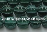 CAG8007 15.5 inches 12mm carved round green agate beads