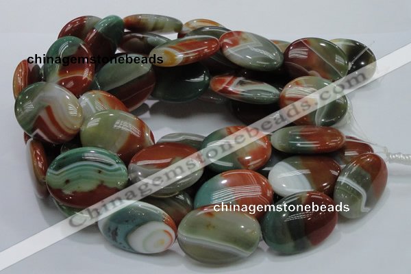 CAG801 15.5 inches 30*40mm oval rainbow agate gemstone beads