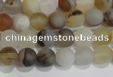 CAG8010 15.5 inches 4mm round matte Montana agate gemstone beads