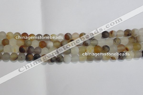 CAG8011 15.5 inches 6mm round matte Montana agate gemstone beads