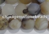 CAG8015 15.5 inches 12mm round matte Montana agate gemstone beads