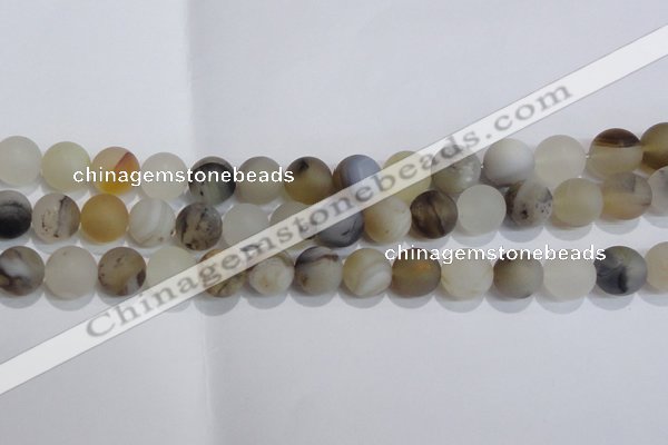 CAG8015 15.5 inches 12mm round matte Montana agate gemstone beads