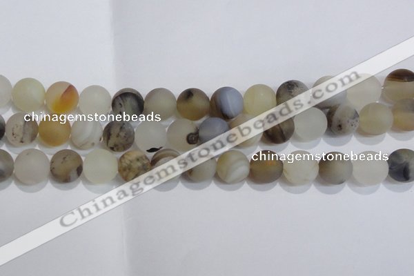 CAG8016 15.5 inches 14mm round matte Montana agate gemstone beads