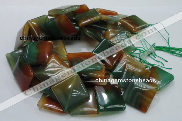 CAG805 15.5 inches 30*30mm diamond rainbow agate gemstone beads