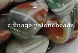CAG808 15.5 inches 22*30mm flat teardrop rainbow agate gemstone beads