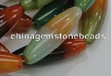 CAG811 15.5 inches 12*40mm rice rainbow agate gemstone beads