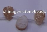 CAG8121 Top drilled 15*20mm teardrop champagne plated druzy agate beads