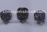 CAG8124 Top drilled 15*20mm teardrop rainbow plated druzy agate beads