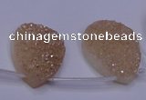 CAG8131 Top drilled 18*25mm teardrop champagne plated druzy agate beads