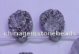 CAG8132 Top drilled 18*25mm teardrop silver plated druzy agate beads