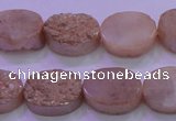 CAG8171 7.5 inches 13*18mm oval champagne plated druzy agate beads
