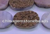 CAG8203 7.5 inches 20*30mm oval glod plated druzy agate beads