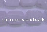 CAG8230 Top drilled 13*18mm rectangle white plated druzy agate beads