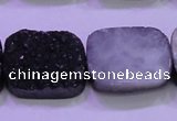 CAG8257 Top drilled 18*25mm rectangle black plated druzy agate beads