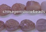 CAG8281 7.5 inches 12*16mm teardrop champagne plated druzy agate beads