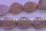 CAG8291 7.5 inches 13*18mm teardrop champagne plated druzy agate beads