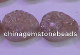 CAG8311 7.5 inches 18*25mm teardrop champagne plated druzy agate beads