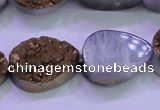 CAG8313 7.5 inches 18*25mm teardrop gold plated druzy agate beads