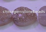 CAG8321 7.5 inches 20*30mm teardrop champagne plated druzy agate beads