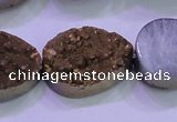 CAG8323 7.5 inches 20*30mm teardrop gold plated druzy agate beads