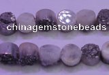 CAG8332 7.5 inches 10mm coin silver plated druzy agate beads