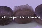 CAG8438 15.5 inches 28mm coin grey druzy agate gemstone beads