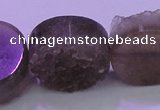 CAG8439 15.5 inches 30mm coin grey druzy agate gemstone beads