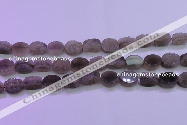 CAG8443 15.5 inches 13*18mm oval grey druzy agate gemstone beads