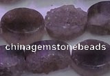 CAG8444 15.5 inches 15*20mm oval grey druzy agate gemstone beads