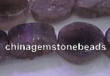 CAG8445 15.5 inches 18*25mm oval grey druzy agate gemstone beads