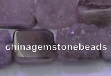 CAG8453 15.5 inches 13*18mm rectangle grey druzy agate gemstone beads