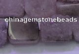 CAG8454 15.5 inches 15*20mm rectangle grey druzy agate gemstone beads