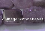 CAG8455 15.5 inches 18*25mm rectangle grey druzy agate gemstone beads