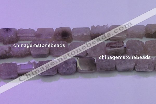 CAG8456 15.5 inches 20*30mm rectangle grey druzy agate gemstone beads