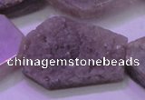 CAG8460 15.5 inches 25*35mm - 30*40mm freeform grey druzy agate beads