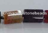 CAG8510 15*18mm - 15*22mm faceted tube dragon veins agate beads