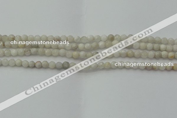 CAG8513 15.5 inches 4mm faceted round grey agate beads wholesale