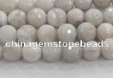 CAG8514 15.5 inches 6mm faceted round grey agate beads wholesale