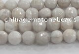 CAG8515 15.5 inches 8mm faceted round grey agate beads wholesale