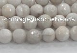 CAG8516 15.5 inches 10mm faceted round grey agate beads wholesale