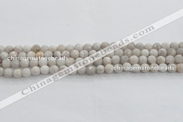 CAG8516 15.5 inches 10mm faceted round grey agate beads wholesale