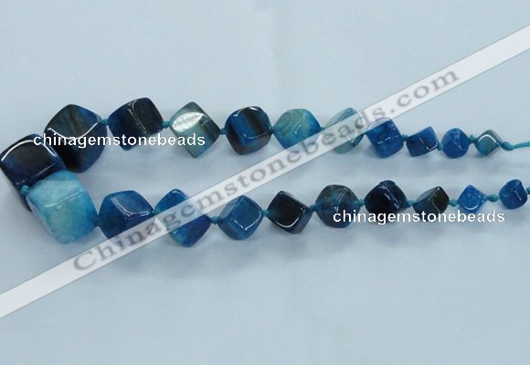 CAG8524 15.5 inches 9*10mm - 23*24mm cube dragon veins agate beads