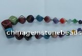 CAG8526 15.5 inches 9*10mm - 23*24mm cube dragon veins agate beads